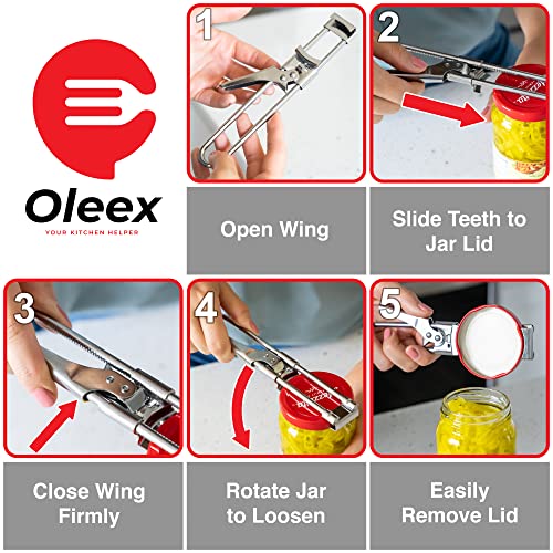 Oleex Jar Opener for Weak Hands (x2) with Keychain Bottle Cap Opener. Easy Jar Opener for Seniors with Arthritis, Kids Jar Openers. Jar Gripper Tight Lid Opener, Bottle Opener Kitchen Gadgets