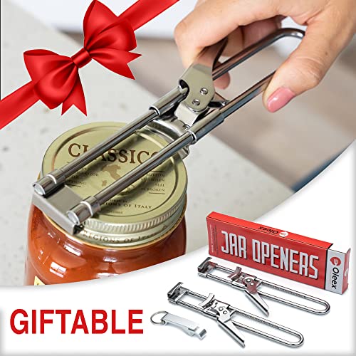 Oleex Jar Opener for Weak Hands (x2) with Keychain Bottle Cap Opener. Easy Jar Opener for Seniors with Arthritis, Kids Jar Openers. Jar Gripper Tight Lid Opener, Bottle Opener Kitchen Gadgets