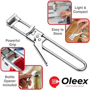 Oleex Jar Opener for Weak Hands (x2) with Keychain Bottle Cap Opener. Easy Jar Opener for Seniors with Arthritis, Kids Jar Openers. Jar Gripper Tight Lid Opener, Bottle Opener Kitchen Gadgets