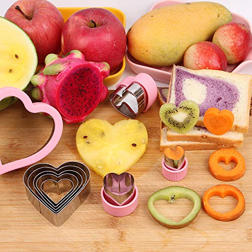 BakingWorld Heart Cookie Cutter Set,9 Piece Heart Shapes Stainless Steel Cookie Cutters Mold for Cakes Biscuits and Sandwiches,0.98"/1.45"/1.57"/1.96"/2.04"/2.32"/2.75"/3.18"/3.74" Assorted Sizes