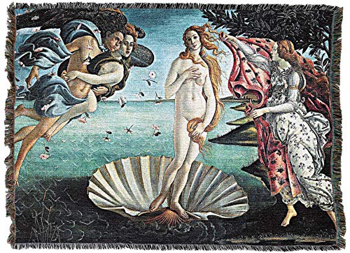 Pure Country Weavers Birth of Venus Blanket by Sandro Botticelli - Fine Art Gift Tapestry Throw Woven from Cotton - Made in The USA (72x54)