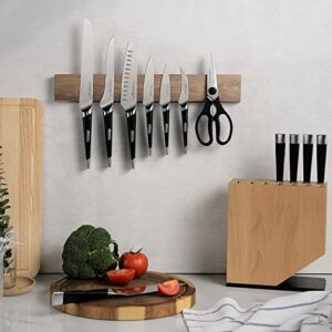 linoroso 16.5'' Magnetic Knife Holder for Wall, Powerful Acacia Wood Magnetic Knife Strip Knife Rack for Kitchen Knives & Tools