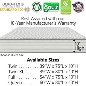 Natural & Organic Kid's Mattress, Toxin-Free, Made in The USA with Certified Organic Cotton, Wool and Natural Latex Foam - Twin Size