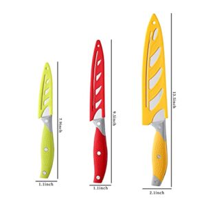 VITUER Chef Knife, 12PCS Knife Set, Multicolor Kitchen Knife, 8 Inch Chef Knife, 4.5 Inch Utility Knife, 4 Inch Paring Knife, Stainless Steel Chef Knife Set with Accessories