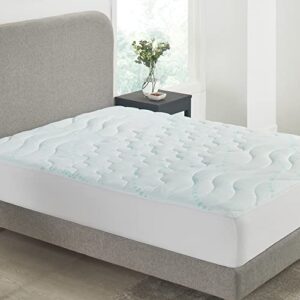 3-zone cooling queen mattress pad, quilted mattress pad queen size, deep pocket fits 8-20 inch mattress