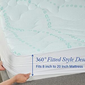 3-Zone Cooling Queen Mattress Pad, Quilted Mattress Pad Queen Size, Deep Pocket Fits 8-20 Inch Mattress