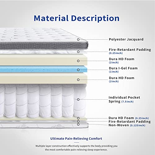 Oleesleep 13" Box Top Hybrid Gel Infused Mattress, Full