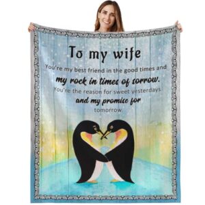 socofuz wife birthday gift ideas, gifts for wife, wife blanket, gifts for wife from husband, wedding anniversary romantic gifts for her, super soft flannel fleece throw blanket 50x60 inches