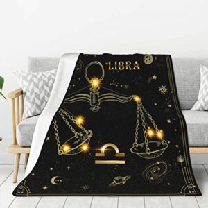 libra constellation blanket astrology sign throw blanket,12 horoscope astrology soft cozy personalized flannel throw blankets 50x40 in