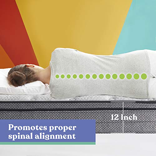 EARLY BIRD Fusion 12 Inch Hybrid Mattress, Queen, Supportive Memory Foam Comfort