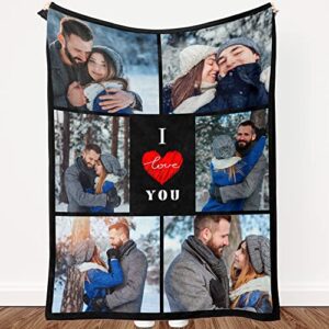 diykst couples gifts personalized photo blanket for boyfriend and girlfriend custom valentines day blankets gifts for boyfriend husband-4 sizes
