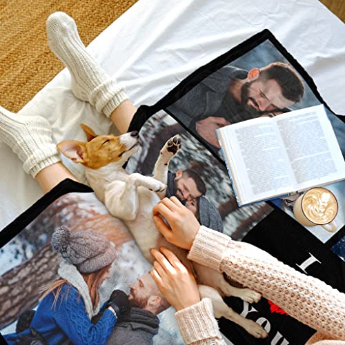 DIYKST Couples Gifts Personalized Photo Blanket for Boyfriend and Girlfriend Custom Valentines Day Blankets Gifts for Boyfriend Husband-4 Sizes