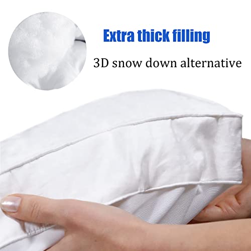 Queen Size Mattress Topper Extra Thick Cooling Mattress Pad Cover 3D Snow Down Alternative Fill Pillow Top with 8-21 Inch Deep Pocket