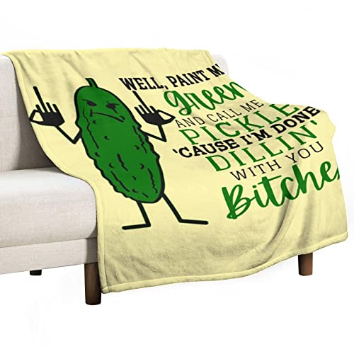 XaocNyx Pickle Blanket Gifts, 80"x60" Cozy Plush Pickle Stuffed Animal Throw Blankets, Pickles Gift Blanket for Women Men Teen Boys Girls Couch Bed Sofa