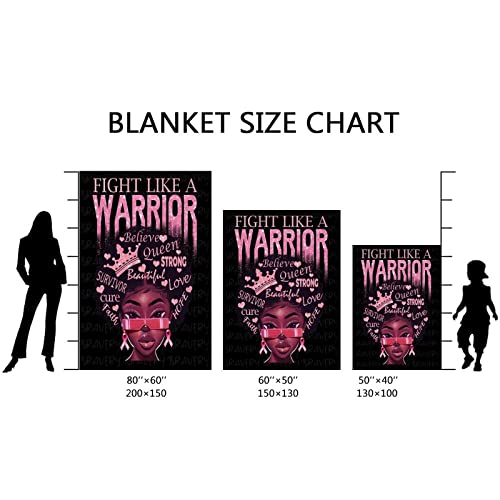 LARSD Breast Cancer Awareness Blanket Breast Cancer Survivor Gifts for Women Warm Soft Sympathy Inspirational Healing Throw Blanket for Couch Bed