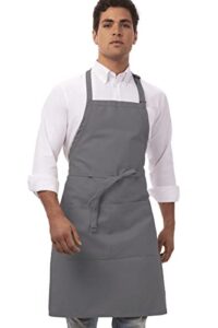 chef works unisex butcher kitchen-aprons, gray