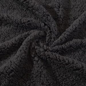 Eddie Bauer - Throw Blanket, Cotton Flannel Home Decor, All Season Reversible Sherpa Bedding (Kettle Falls Grey/Black Throw)