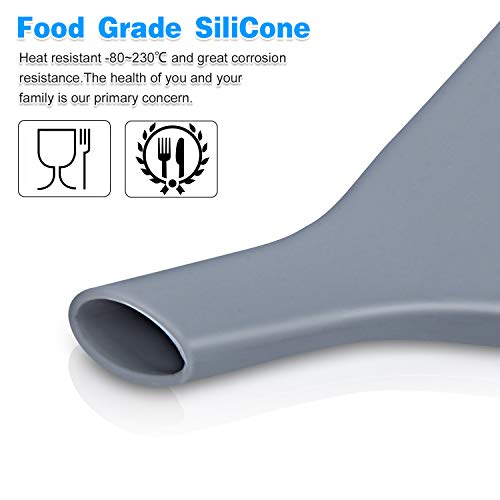 Tinkeep Fan-Shaped Silicone Funnel for Filling Bottles Collapsible Funnel for Kitchen Use Foldable Funnel for Water Bottle Liquid Transter Food Grade Funnel for PowderFDA Gray