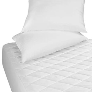 Zoyer Quilted Mattress Pad - Quilted Mattress Cover Deep Pocket Stretches Up to 16 Inches Deep, Fitted Sheet Mattress Topper - Twin