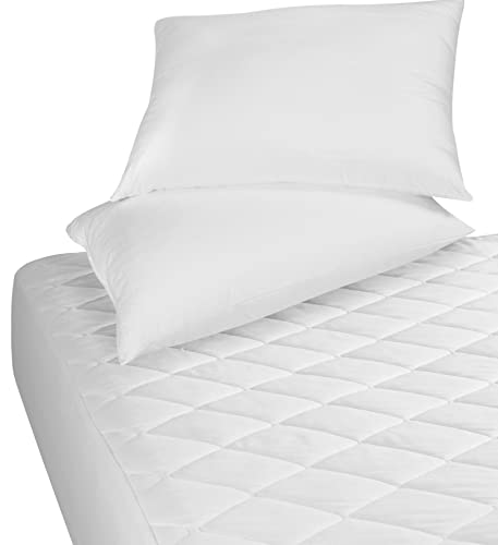 Zoyer Quilted Mattress Pad - Quilted Mattress Cover Deep Pocket Stretches Up to 16 Inches Deep, Fitted Sheet Mattress Topper - Twin