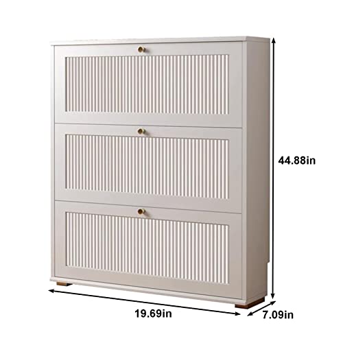 Slim Shoe Cabinet, Free Standing Shoe Racks, Shoe Storage for Entryway, Shoe Cabinet with Doors (Color : A, Size : 19.69in)