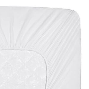 SERTA Power Clean Quilted Soft Waterproof Mattress Pad Protector with 15" Deep Pocket, Twin XL, White