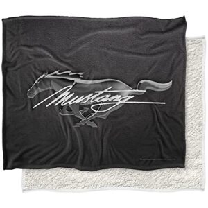 ford mustang blanket, 50"x60", mustang logo silky touch sherpa back super soft throw blanket