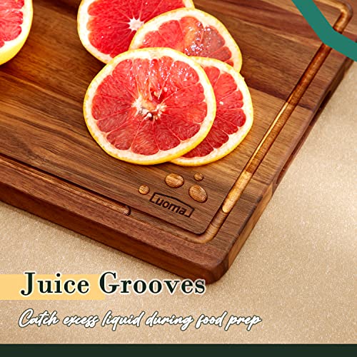 Luomal Large Acacia Wood Cutting Board 17x12in with Gift Box, Wooden Cutting Board for Kitchen, Charcuterie Board with Juice Groove, Chopping Board for Meat, Vegetables, Fruit and Cheese