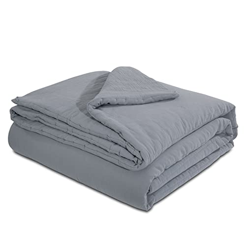 HOMBYS Oversized Muslin Blanket 10x10 Feet, 100% Cotton Extra Large Soft Throw Blankets for Couch Bed, 120x120 in All Season Soft Lightweight Pre-Washed Blanket,Grey