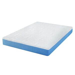 PrimaSleep 10 Inch Gel Infused Superior high-Density Memory Foam Mattress, CertiPUR-US® Certified, Blue, Queen