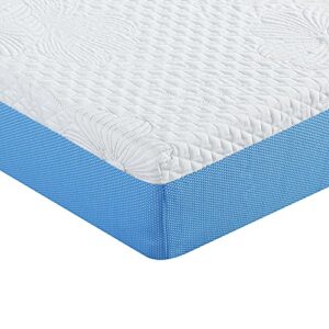 PrimaSleep 10 Inch Gel Infused Superior high-Density Memory Foam Mattress, CertiPUR-US® Certified, Blue, Queen