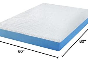 PrimaSleep 10 Inch Gel Infused Superior high-Density Memory Foam Mattress, CertiPUR-US® Certified, Blue, Queen