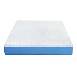 PrimaSleep 10 Inch Gel Infused Superior high-Density Memory Foam Mattress, CertiPUR-US® Certified, Blue, Queen