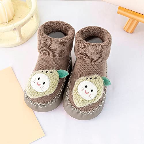 Lykmera Autumn Spring Comfortable Baby Toddler Shoes Cartoon Fruit Pattern Pineapple Mesh Breathable Floor Sports Shoes (Coffee, 6-12 Months)