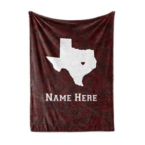 state pride series texas - personalized custom fleece blankets with your family name - college station edition