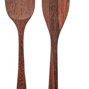 Wooden Spatulas for cooking - Set of 2 12.8 Inch 12 Inch Versatile Utensils, Wooden Spoons, Anti Scratch Non Stick Cookware, Eco Friendly, MyFurtive Wooden Wok Spatula Turner For Cooking