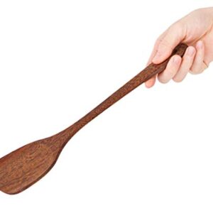 Wooden Spatulas for cooking - Set of 2 12.8 Inch 12 Inch Versatile Utensils, Wooden Spoons, Anti Scratch Non Stick Cookware, Eco Friendly, MyFurtive Wooden Wok Spatula Turner For Cooking