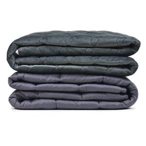 modern hygge weighted blanket 20 lbs. with removable duvet cover queen (60"×85") - grey