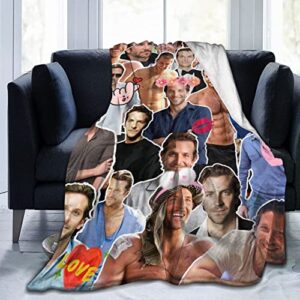 blanket bradley cooper soft and comfortable warm fleece blanket for sofa,office bed car camp couch cozy plush throw blankets beach blankets