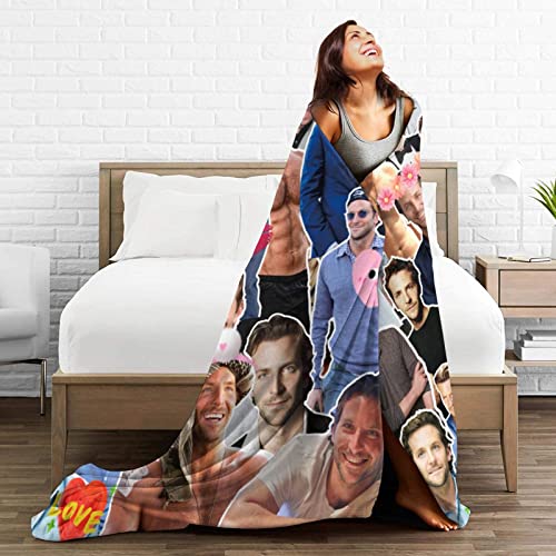 Blanket Bradley Cooper Soft and Comfortable Warm Fleece Blanket for Sofa,Office Bed car Camp Couch Cozy Plush Throw Blankets Beach Blankets