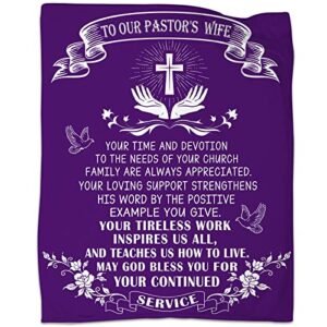 niaxayer gift for pastors wife throw blanket, a great appreciation gift idea for pastors wives,to our pastor's wife blanket gifts 50 * 60in