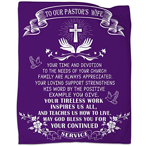 NIAXAYER Gift for Pastors Wife Throw Blanket, A Great Appreciation Gift Idea for Pastors Wives,to Our Pastor's Wife Blanket Gifts 50 * 60in