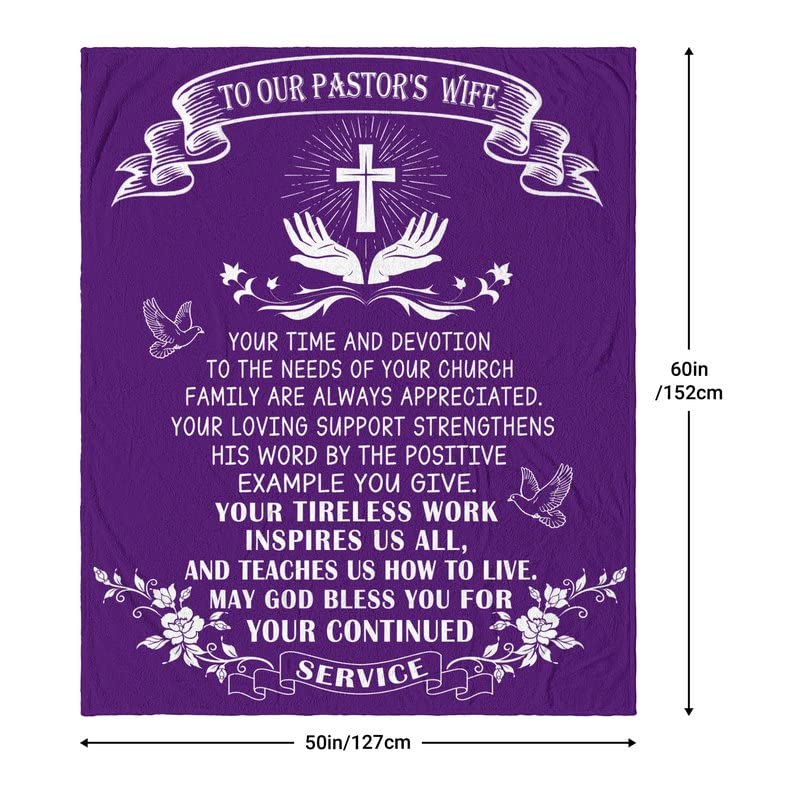 NIAXAYER Gift for Pastors Wife Throw Blanket, A Great Appreciation Gift Idea for Pastors Wives,to Our Pastor's Wife Blanket Gifts 50 * 60in