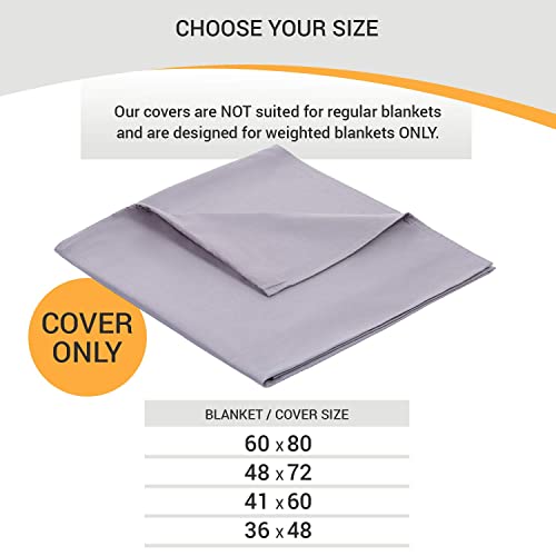 5 STARS UNITED Weighted Blanket Cover – 41”x60”, Grey, Bamboo Dual-Sided - Removable Duvet Cover Only