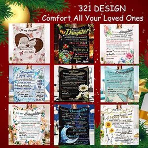 321DESIGN Daughter Blanket to My Daughter Letter from Mom Gifts Letter Printed Throw Fleece Flannel Blankets Birthday Gifts for Daughter Adult Mother Daughter Gift from Mom 80"x60" Blanket for Adults