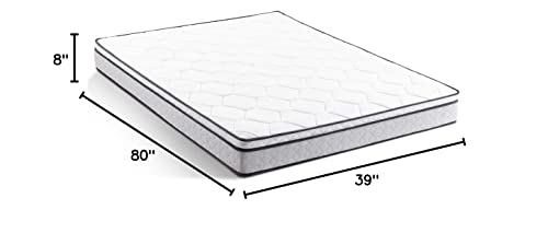 WEEKENDER Bloomington 8-Inch Plush Hybrid Mattress—Heavy Duty Coils—Memory Foam—CertiPur-US —5 Year Warranty, Twin XL