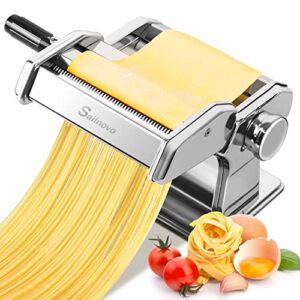 pasta maker machine, 150 roller pasta maker, 7 adjustable thickness settings, 2-in-1 noodles maker with rollers and cutter, perfect for spaghetti,fettuccini, lasagna，holiday cookware gift