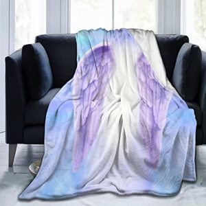 angel wings throw blanket soft flannel fleece blankets for bed couch sofa,all season cozy blankets throws king queen full size for kids women adults 80"x60"
