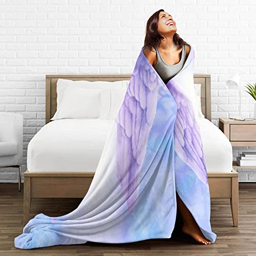 Angel Wings Throw Blanket Soft Flannel Fleece Blankets for Bed Couch Sofa,All Season Cozy Blankets Throws King Queen Full Size for Kids Women Adults 80"X60"