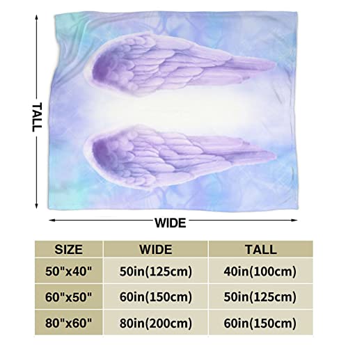 Angel Wings Throw Blanket Soft Flannel Fleece Blankets for Bed Couch Sofa,All Season Cozy Blankets Throws King Queen Full Size for Kids Women Adults 80"X60"